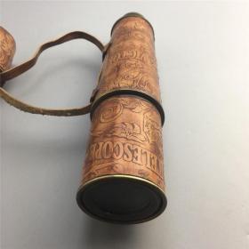 西洋古玩收藏纯铜单筒望远镜摆件户外登山旅游用品影视道具工艺品