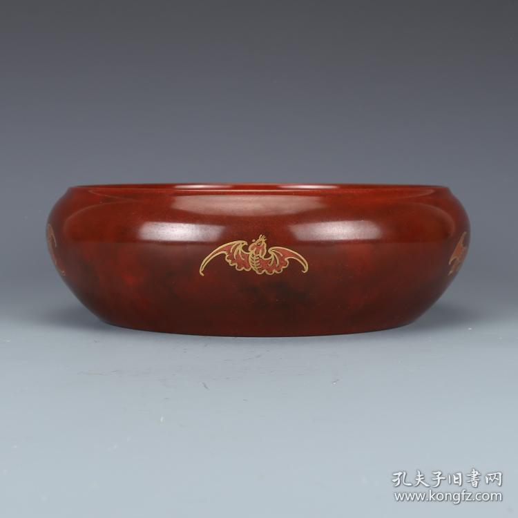★特价秒杀4500元★精品瓷器■【★★清乾隆木纹釉描金龙纹洗
