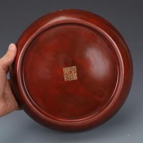 ★特价秒杀4500元★精品瓷器■【★★清乾隆木纹釉描金龙纹洗