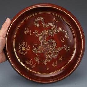 ★特价秒杀4500元★精品瓷器■【★★清乾隆木纹釉描金龙纹洗