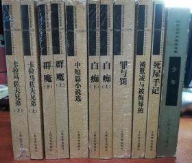 陀思妥耶夫斯基选集 十本合售 卡拉马佐夫兄弟 群魔 白痴 罪与罚 被欺凌与被侮辱的 死屋手记 中短篇小说选