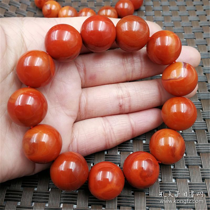 天然红玛瑙圆珠手链手串文玩男霸气款饰品生日礼品20毫米特价