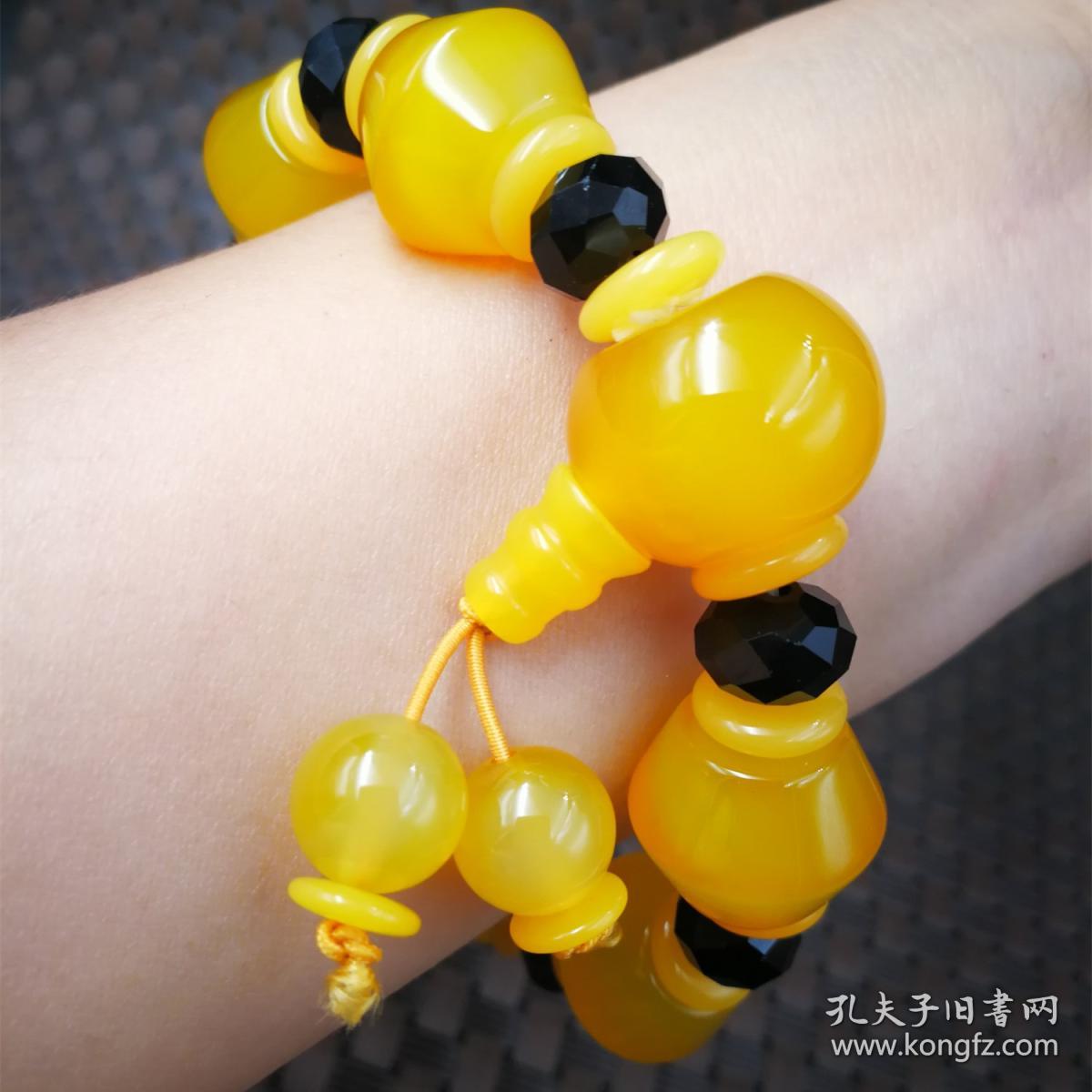天然玛瑙黄玉髓手链三通佛头款男女款手链玉器礼物饰品特价