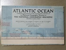 National Geographic国家地理杂志地图系列之1955年12月 Atlantic Ocean 大西洋地图