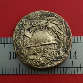 A244旧铜法国伟大的战士们勋章1918铜牌铜章纪念币铜币硬币珍收藏