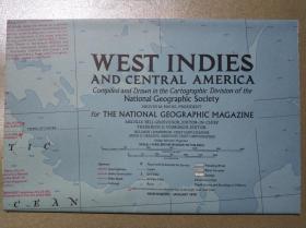 National Geographic国家地理杂志地图系列之1970年1月 West Indies and Central America 西印度群岛 中美洲地图