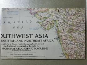 National Geographic国家地理杂志地图系列之1952年6月 Southwest Asia 亚洲西南部地图