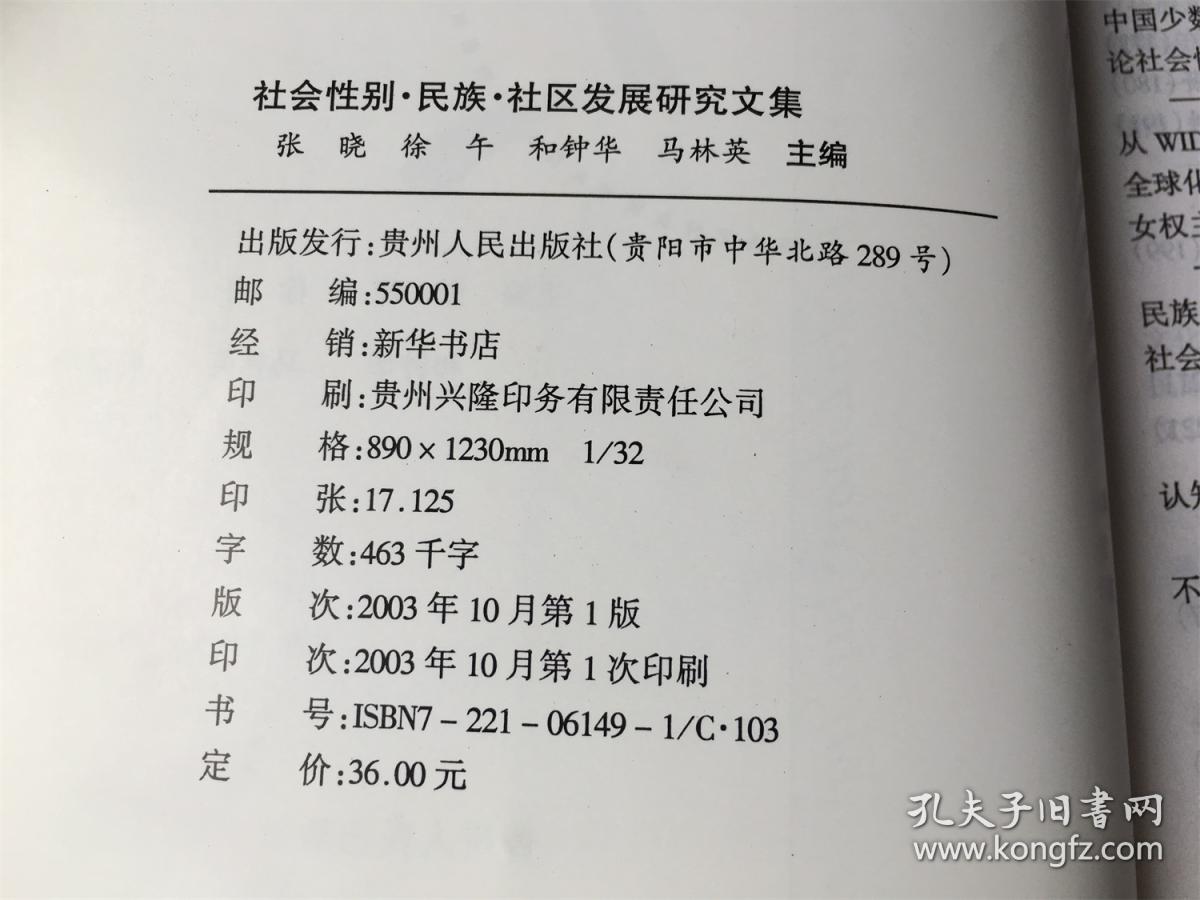 社会性别、民族、社区发展研究文集