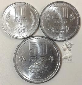 大鱼 老牛 老挝1980年清年份硬币3枚一套大全套 社会主义时期铝币