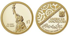创新系列第一枚 D版 美国2019年最新1美元自由女神纪念币 1元硬币