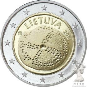 立陶宛2016年波罗的海文化2欧元双色纪念币 外国钱币硬币 全新UNC