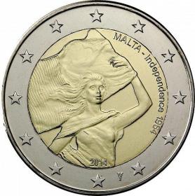 马耳他2014年2欧元国家独立50周年纪念币 外国钱币硬币 UNC