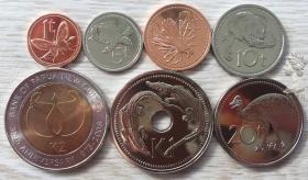 巴布亚新几内亚1995-2008年硬币7枚一套大全套 全新UNC 动物版
