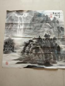 著名画家：潘永国画一幅 约67X67CM