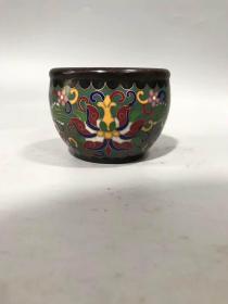 紫铜胎景泰蓝小缸 特价包邮
