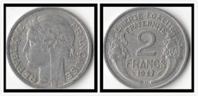 现货法国2法郎硬币 50枚散装 女头图案 年份随机