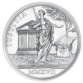 2017年奥地利发行特蕾莎女王-正义和品格雅典娜高浮雕精制银币