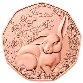 2018年奥地利发行复活节兔子5欧元铜币