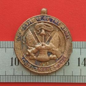 A878旧铜美国成就奖为了军事成就1775武士套装勇士铜牌章挂件珍藏