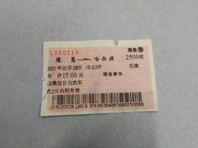 火车票收藏：德惠——2509——哈尔滨