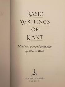 Basic Writings of Kant（现货，实拍书影）