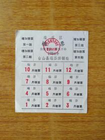 170广东台山县端芬1984年供销社糖票8品20元