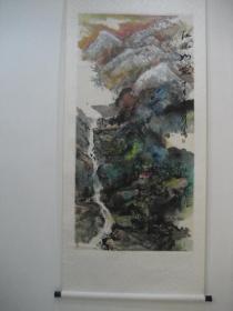 广东画院画家，河北美术学院特聘教授：黄战生先生丁亥年（2007年）山水画作品《江山如画》大中堂一件（已经装裱，外有锦盒）