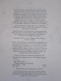 The American Heritage Dictionary of the English Language（Third Edition）美国传统英语词典（第3版 货号TJ）