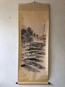 石鲁 四尺立轴 风景（陕北高原之林）
尺寸：210*87厘米
编号：XH739510