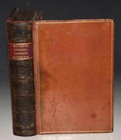 1849年 Dramatic Works of Wycherley Congreve Vanbrugh & Farquhar 《英国戏剧四才子作品集》超大开本古董书 全原粒面小牛皮豪华装桢 钢板画插图