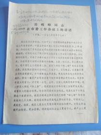 华国锋时期，邯郸市委书记岳岐峰同志在一九七七年四月十七日《在市委工作会议上的讲话》，坚决拥护华主席，对邓小平同志的问题和天安门事件要向党内外群众多做政治思想工作。