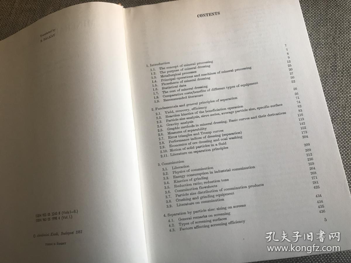 Mineral Processing 1【英文正版-选矿 （第1册）—原理、粉碎、筛分和分级】