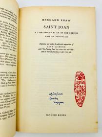 Bernard Shaw: Saint Joan, a Chronicle Play in Six Scenes and an Epilogue (Penguin Classics) 英文原版-《萧伯纳：圣女贞德，六幕历史剧，并附尾声》（企鹅经典丛书）