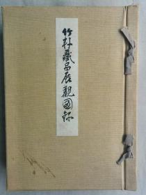 珍稀本！民国稀缺画集 1935年（昭和10年）一诚堂彩色珂罗版 非卖品！《竹轩藏品展观图录》布面精装巨厚一册全！收录书画和中国陶瓷官窑等藏品作品396幅全！日本南画精品、明代画家蓝瑛《摹古山水帖》、乾隆青瓷、葛明祥制海鼠垂耳花瓶、乾隆宁窑管耳花瓶、大明成化飞马煎茶碗、端溪古砚等。尺寸：长30厘米*宽22厘米*厚6厘米