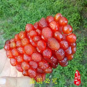 珠宝阿拉善戈壁料筋脉石手串 红糖心玛瑙葡萄干玛瑙手串