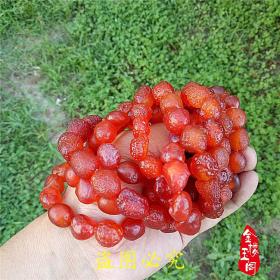 珠宝阿拉善戈壁料筋脉石手串 红糖心玛瑙葡萄干玛瑙手串