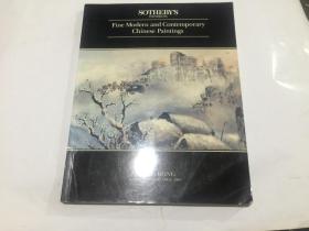 香港 苏富比 1993年4月29日 优秀的中国近现代书画 SOTHEBY（多幅张大千作品）内页有笔迹.近85品