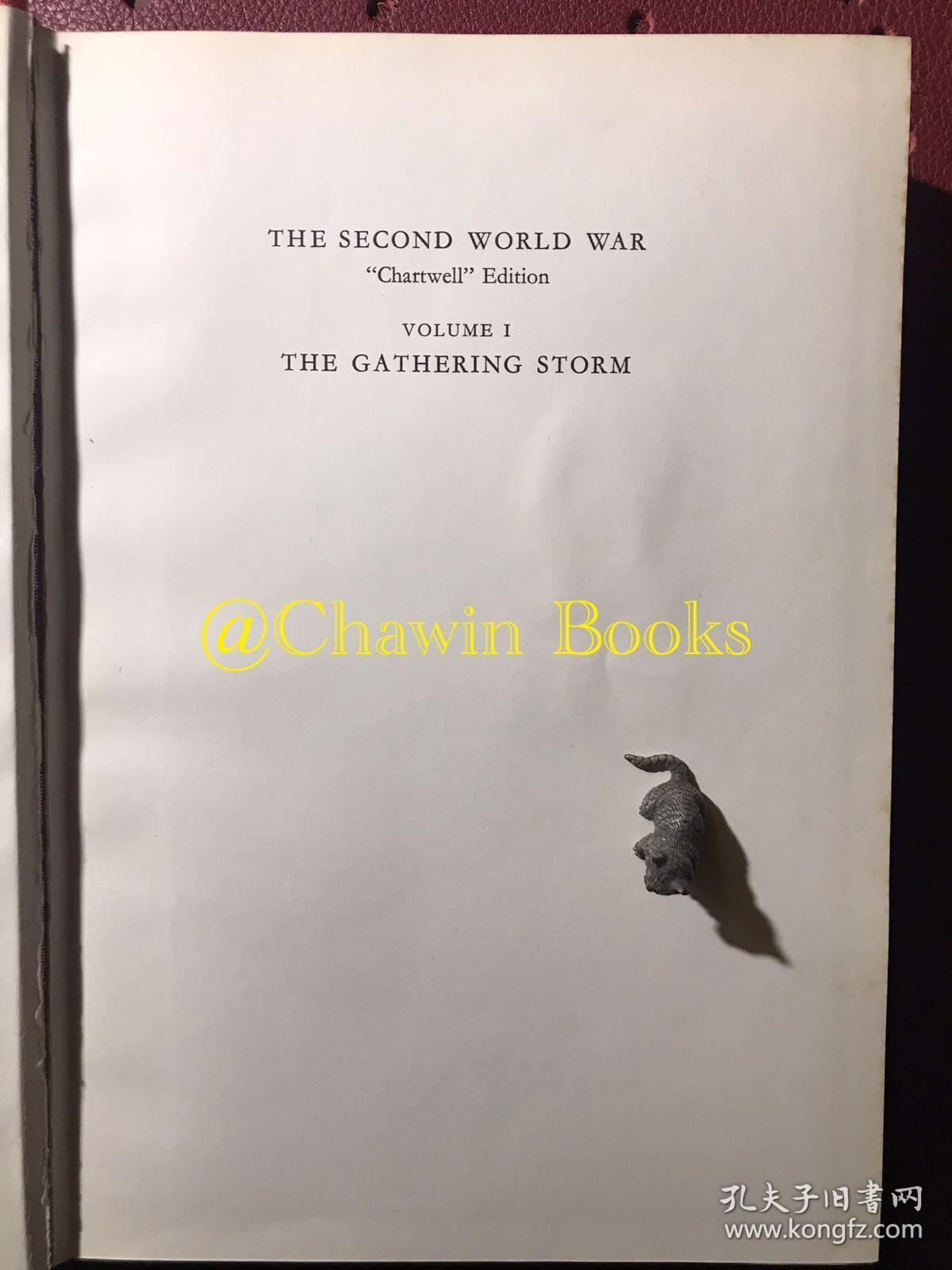 The Second World War-Winston S. Churchill, “Chartwell Edition”, 6vols (第二次世界大战回忆录（六册全）-丘吉尔，“查特韦尔庄园版本”, 红色布面精装).