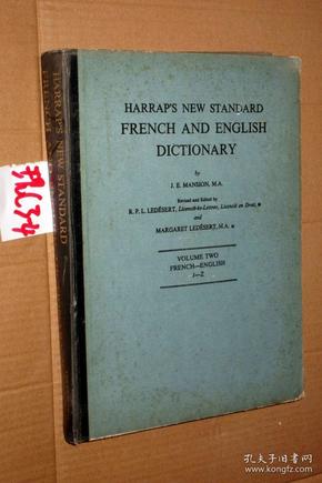 法文原版 HARRAP'S NEW STANDARD FRENCH AND ENGLISH DICTIONARY（VOLUME TWO FRENCH-ENGLISH J-Z）哈拉普新标准法英大词典 第二卷【精装】