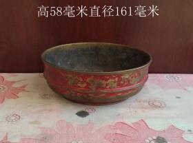 厚重黄铜老烟灰缸0684