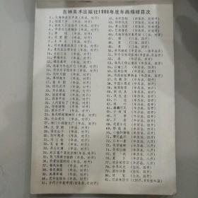 吉林美术出版社1986年度年画缩样