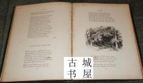 稀缺，《美丽的乡村生活》精美版画插图，1875 年出版，精装22cm x 17cm