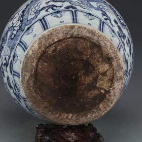 ★特价秒杀1980元★精品瓷器■【★★元青花龙凤纹兽耳盖罐