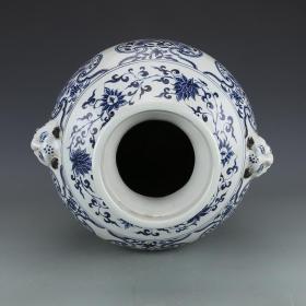 ★特价秒杀1980元★精品瓷器■【★★元青花龙凤纹兽耳盖罐