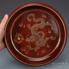 ★特价秒杀4500元★精品瓷器■【★★清乾隆木纹釉描金龙纹洗