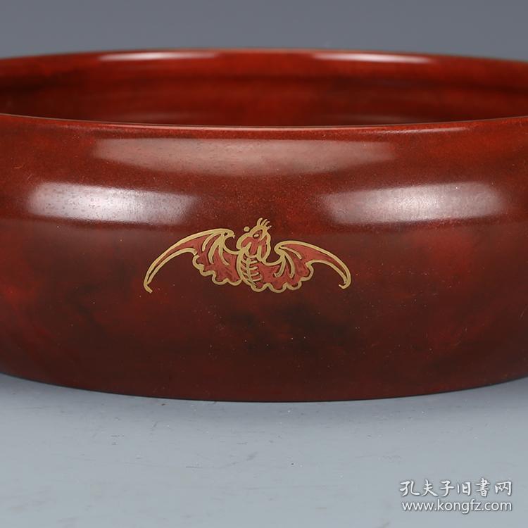 ★特价秒杀4500元★精品瓷器■【★★清乾隆木纹釉描金龙纹洗