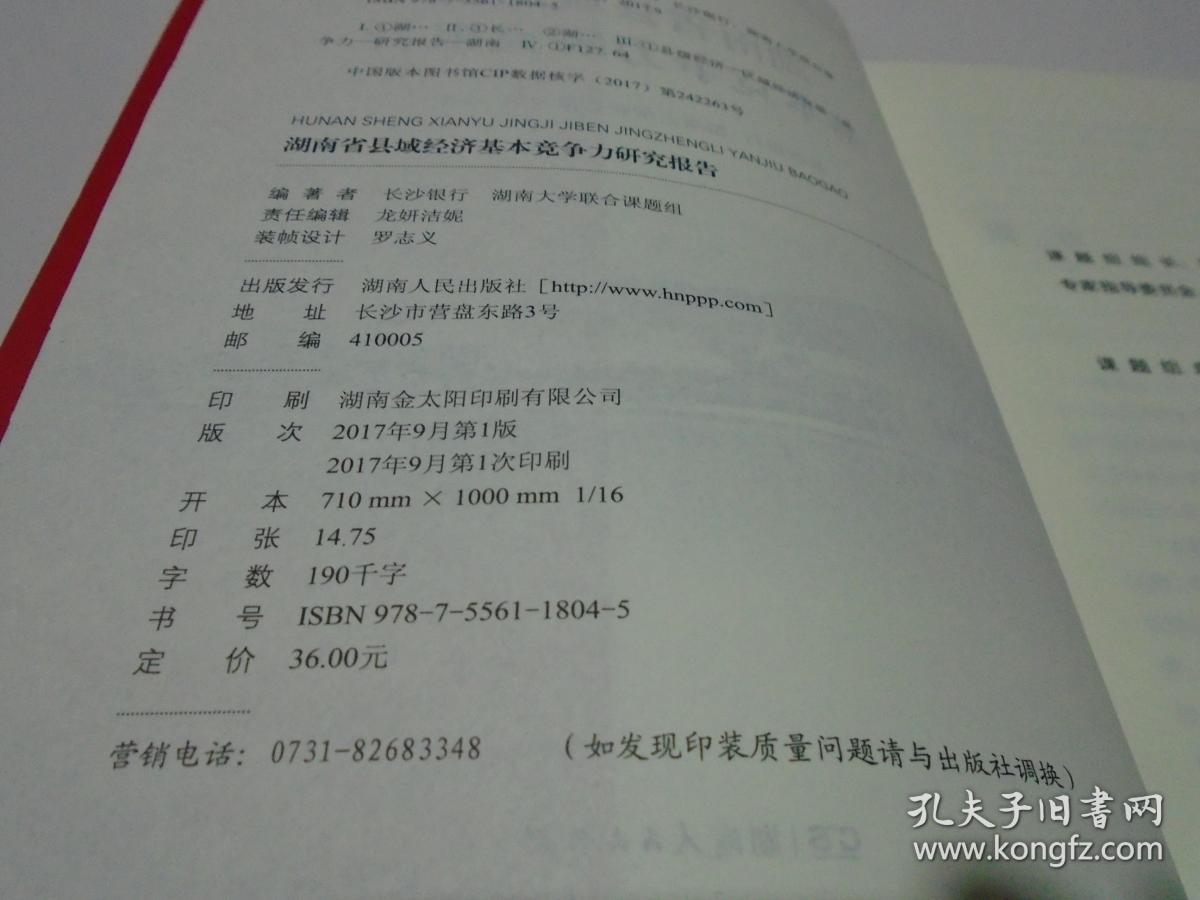 湖南省县域经济基本竞争力研究报告（新书）