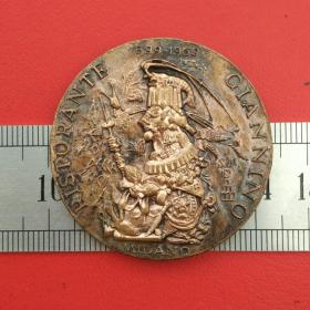 A247旧铜意大利米兰吉安尼诺餐厅1899-1969奖牌硬币铜牌铜章珍藏