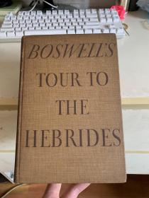 Boswells Tour to the Hebrides with Samuel Johnson（鲍斯威尔《与约翰生博士同游赫布里底群岛纪行》，布面毛边大开本，有插图，1936年老版书，带护封）扉页有精美藏书票