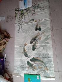 朝鲜手工绘画，鱼